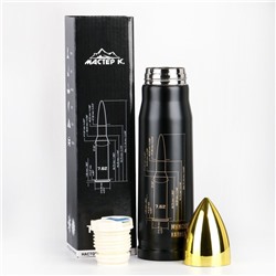 Термос-пуля "Мастер К. Мужской калибр", 450мл, сохраняет тепло 8 ч, 28х7 см