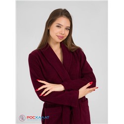 Женский махровый халат с шалькой темно-бордовый МЗ-02 (122)