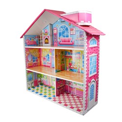 Кукольный трехэтажный домик быстрой сборки «Усадьба» Серия Dream House