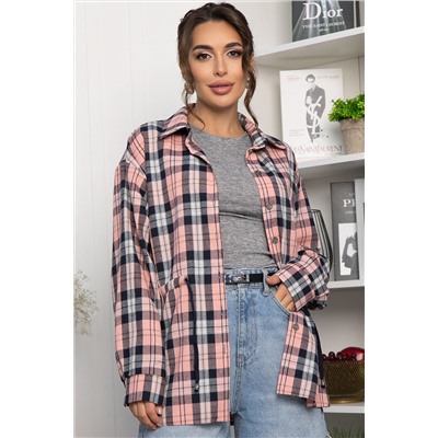 Рубашка хлопковая Джанет (персик/синий) Б14275-4М