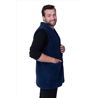 Мужской жилет MEN VEST WOOL, цвет ИНДИГО, цвет СИНИЙ