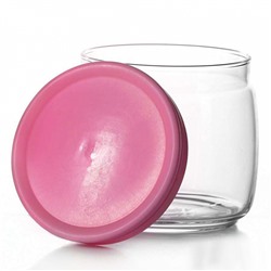 Банка с розовой пластиковой крышкой ЧЕШНИ 500 мл 3 штуки 43003B/