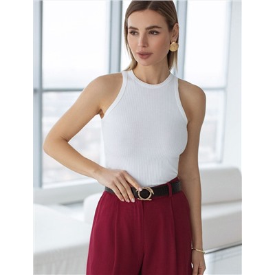 Топ из трикотажа в широкий рубчик