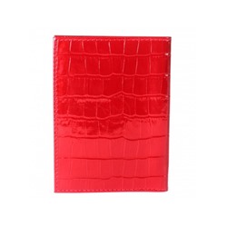 Обложка для автодокументов Premier-О-71 натуральная кожа красный крокодил (115)  150848