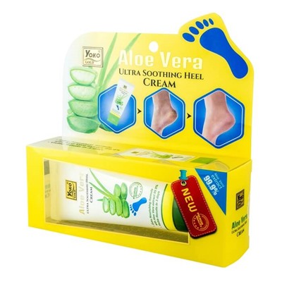ALOE VERA Ultra Soothing Heel Cream, Yoko Gold (Ультрапитательный крем С АЛОЭ (алое) ВЕРА для пяток, Йоко), 50 г. - СРОК ГОДНОСТИ ДО 31 АВГУСТА 2024 ГОДА
