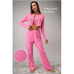 Женская пижама - тройка из ажурного хлопка Happyfox