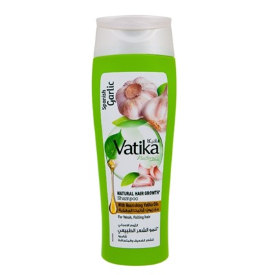 Vatika SPANISH GARLIC Natural Hair Growth Shampoo, Dabur (Ватика ИСПАНСКИЙ ЧЕСНОК Шампунь ДЛЯ РОСТА ВОЛОС для ослабленных и выпадающих волос, Дабур), 200 мл.