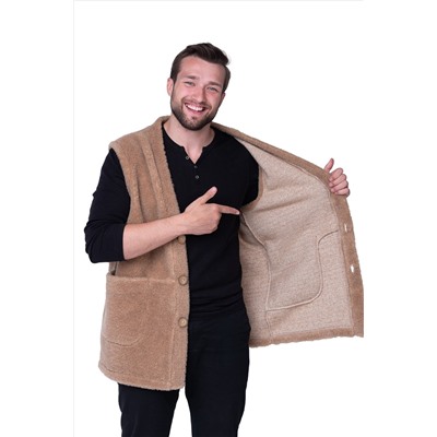 Мужской жилет из верблюжьей шерсти оптом (MEN VEST WOOL, цвет CAMEL)
