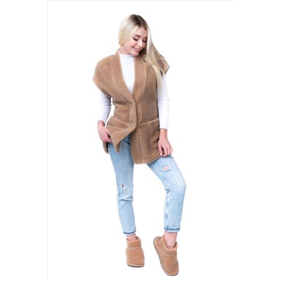 Женский жилет WOOL, цвет CAMEL, цвет КОРИЧНЕВЫЙ