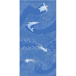 Полотенце банное "На море"- голубой 80*150 см. вафля хлопок 100%