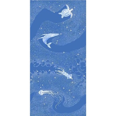 Полотенце банное "На море"- голубой 80*150 см. вафля хлопок 100%