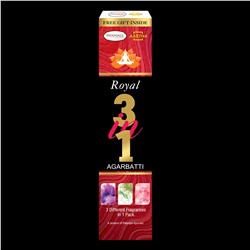 Aastha Royal ROYAL 3 in 1 Agarbatti, Patanjali (Аастха роял 3 в 1 благовония, Патанджали), 16 г.