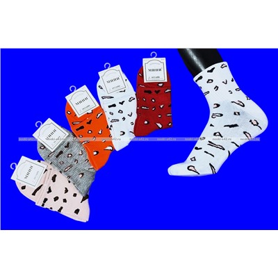 МИНИ ЦВЕТНЫЕ НОСКИ женские "Леопард" арт. W 11-9