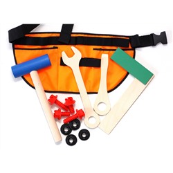 Набор деревянных инструментов на пояс для мальчиков «От молотка до гайки»