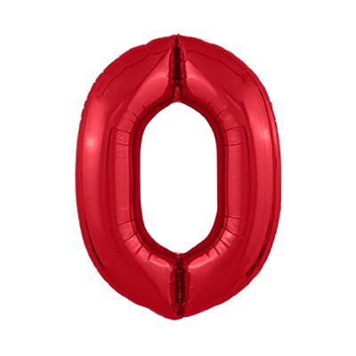Шар фольгированный "Цифра 0" (40*102см, красный) 756263, (ИП Николаев А.П.)