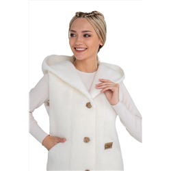 Жилет ЭКО с КАПЮШОНОМ ваниль