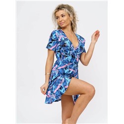 Халат женский Текс-Плюс, цвет синий розовый