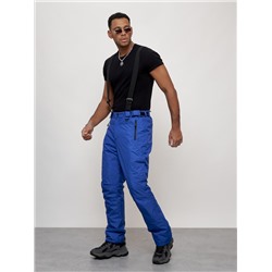 Полукомбинезон утепленный мужской зимний горнолыжный синего цвета 2405S