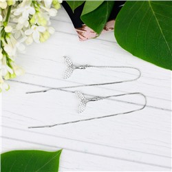 Серьги-протяжки «Хвост русалки» (серебро)