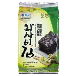 Сушеная морская капуста со вкусом васаби Humanwell Manjun, Корея, 4 г