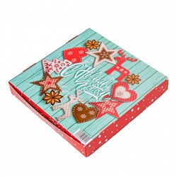Коробка для печенья "Новогодние чудеса" с окном, 19*19*3 см