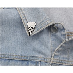 Металлический значок "Пицца череп 1" Ш*В: 1.9*3 см