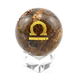 Шар из агата, знак зодиака "Весы" диаметр 52мм