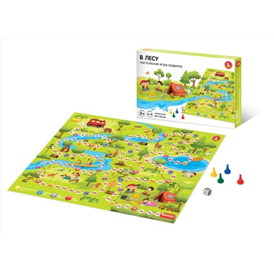 Настольная игра ходилка с фишками и кубиком «В лесу»