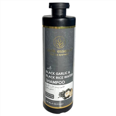 BLACK GARLIC & BLACK RICE WATER Shampoo, Vedik Essence (Шампунь ЧЕРНЫЙ ЧЕСНОК И ЧЕРНАЯ РИСОВАЯ ВОДА для укрепления и питания волос, Ведик Эссенс), 400 мл.