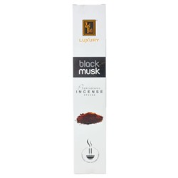 Luxury BLACK MUSK Premium Incense Sticks, Zed Black (Лакшери ЧЁРНЫЙ МУСК премиум благовония палочки, Зед Блэк), уп. 15 г.