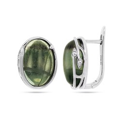 Серьги из серебра флюорит, МЦВА175