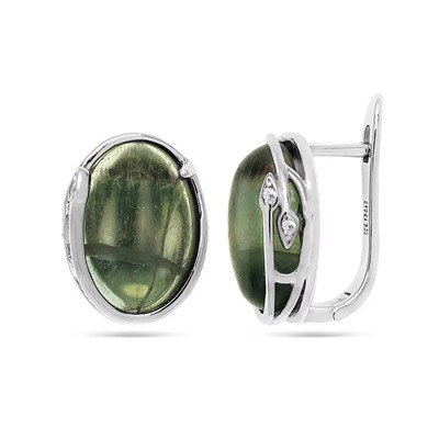 Серьги из серебра флюорит, МЦВА175