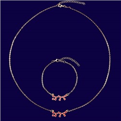 Комплект браслет + подвеска созвездие ВОДОЛЕЙ (рубиновый), Giftman, 1 шт.