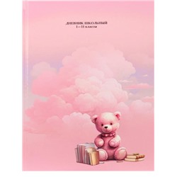 Дневник 1-11кл. 40л. (твердый)  РОЗОВЫЙ МИШКА  Проф-Пресс, глянцевый Д40-2199