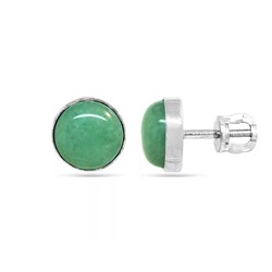 Серьги из серебра жадеит, Ю-25145р