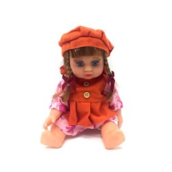 Кукла с косичками в шапочке (плачет,говорит)(с батар.) 19*10см / рюкзак G8933