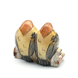 Скульптура из селенита "Воробьи на ветке" 65*35*50мм.