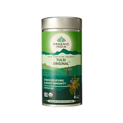 TULSI ORIGINAL Stress Relieving & Boost Immunity, Organic India (ТУЛСИ ОРИДЖИНАЛ избавление от стресса и укрепление иммунитета, Органик Индия), БАНКА, 100 г.