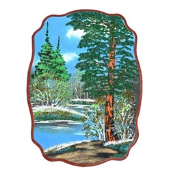 Картина с рисунком из камня, весна "прямоугольное" 24*33см, 490г.