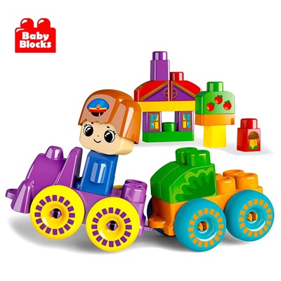 Конструктор пластиковый «Веселый паровозик» 30 деталей Baby Blocks