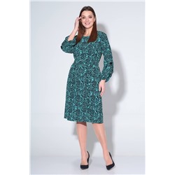 Liona Style 826 синие_цветы_на_бирюзовом, Платье