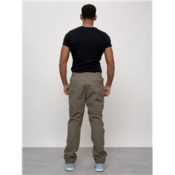 Брюки утепленный мужской зимние спортивные коричневого цвета 21137K