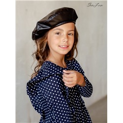 Платье София рукав горох на черном ФМ