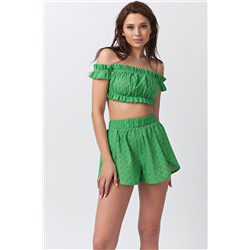 Шорты летние свободные короткие зеленые