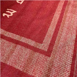 Тёплый индийский палантин С ПЕНДЖАБСКИМ АЛФАВИТОМ, цвет КРАСНЫЙ (размер 200 см. х 90 см.), 1 шт.