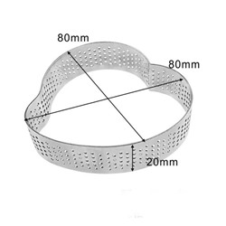 Сердце для выпечки перфорированное 8*8 см, h=2 см