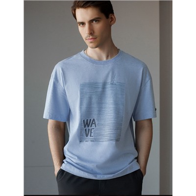 Свободная футболка  с авторским принтом