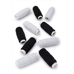 Нитка-резинка 0,3 мм*20 метров (10 шт) SF-3414, белый/черный