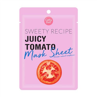 Sweety Recipe JUICY TOMATO Mask Sheet, Cathy Doll (СОЧНЫЙ ТОМАТ тканевая маска для лица, Кэти Долл), 25 г.