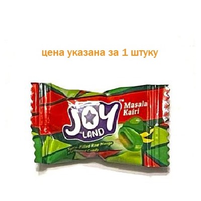 MASALA KAIRI Flavoured Candy, Joy Land (МАСАЛА КАИРИ леденцы с зелёным манго и специями, Джой Ленд), 1 шт. (4 г.)